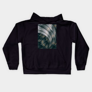 Fountain Flux Noir Metallic Abstract Minimal Artwork Kids Hoodie